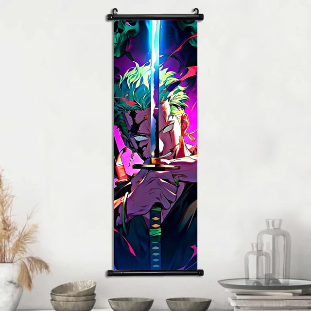 Anime ONE PIECE Poster Roronoa Zoro Canvas Painting Art Print Kids Room Decoration Mural for Hanging Scrolls