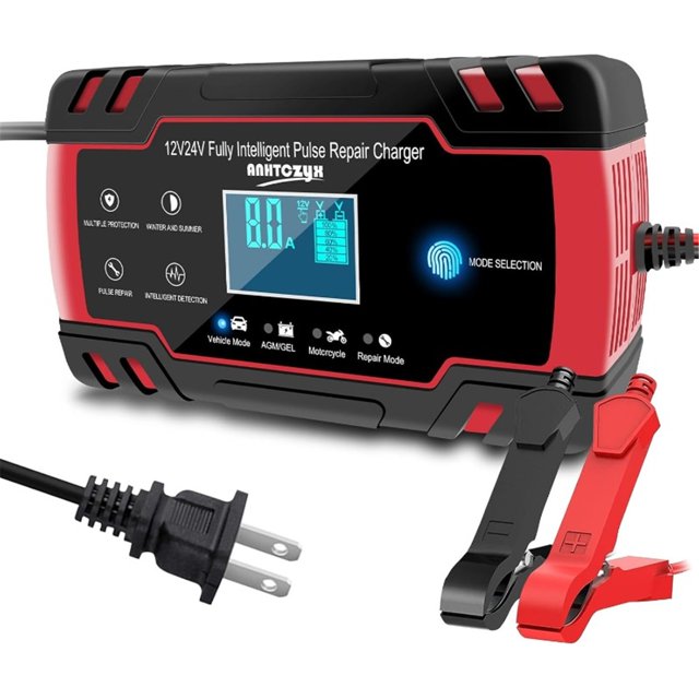 Cargador automático de baterías de coche 12 V/8 A 24 V/4 A para camión