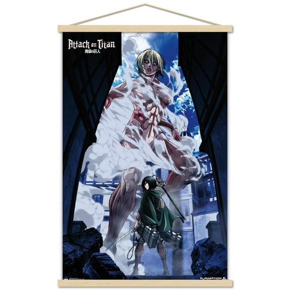 Attack on Titan - DVD Wall Poster with Wooden Magnetic Frame, 22.375" x 34"