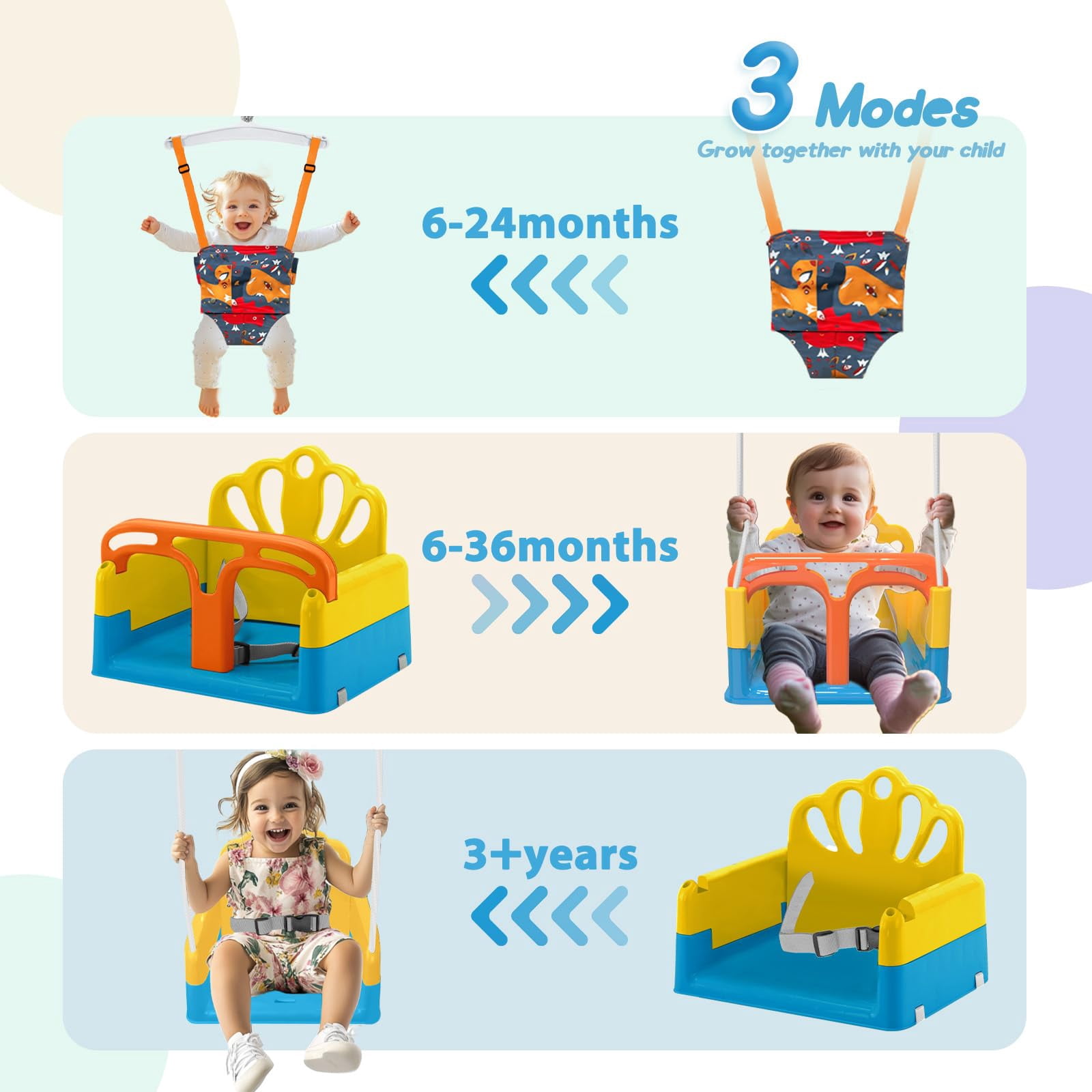 G TALECO GEAR Foldable Toddler Swing, 2 in 1 Swing Sets for Backyard, Easy to Install & Store, Blue