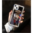 thumbnail image 4 of Compatible with iPhone 15 Mirror Bling Case with Ring Cute Glitter Diamond Rhinestone Holder Loopy Finger Grip Kickstand Stand Luxury Fashion Cover for Women Girls Silver, 4 of 7