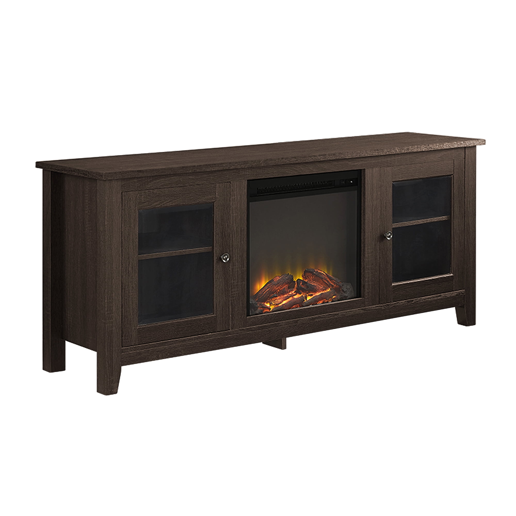 Walker Edison Traditional Black Fireplace TV Stand for TVs up to 60 -  Walmart.com