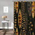 thumbnail image 2 of Chilfamy Minimalist Shower Curtain, Strings of Beads Pattern Earth Tones Featured Vintage Style Art, Cloth Fabric Bathroom Decor Set with Hooks White, 2 of 7