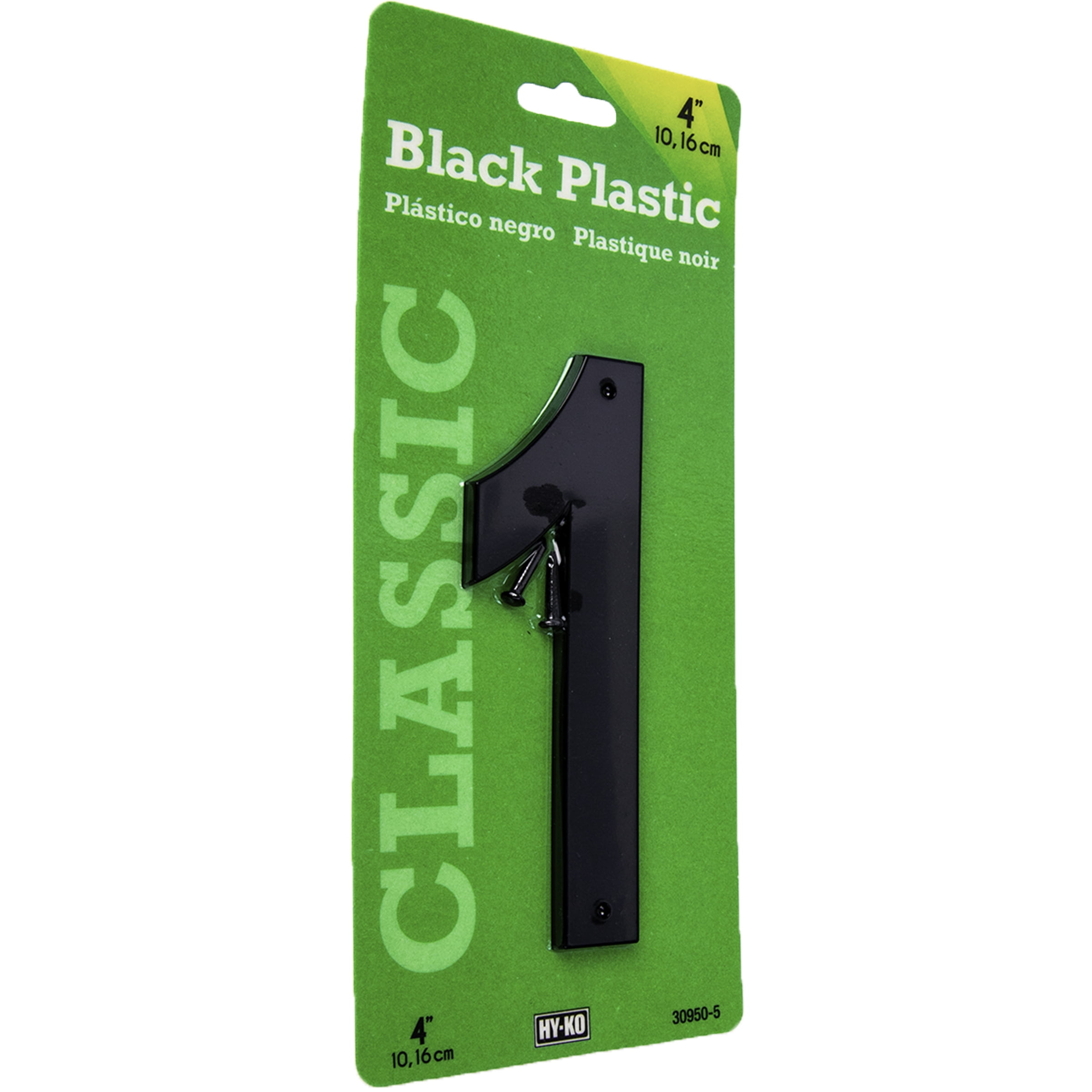(5 pack) HY-KO 4" Black Plastic Modern Number 1