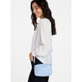 thumbnail image 5 of Time and Tru Women's Faux Leather and Suede Woven Camera Crossbody Bag, Blue, 5 of 6