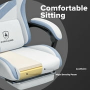GTRACING GTW-300 Ergonomic Adjustable Height Reclining Fabric Gaming Chair , Gray/Blue