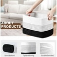 thumbnail image 3 of Rope Basket for Storage - 12”x10”x9” Storage Cubes, Decorative Organizer Shelfs, Woven Basket with Handles, Basket for Organizing, Home, Laundry (4-Pack, White & Black), 3 of 14