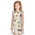 thumbnail image 1 of Fotbe Dogs Funny Pets Vestido de Dormir para Niñas de 3 a 10 Años, Mangas Cortas, Estilo Princesa, Pijama Camisón con Mangas Voladas-Small, 1 of 6