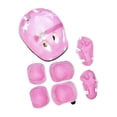 thumbnail image 2 of 7 unids/set casco de bicicleta para niños, casco de monopatín para adolescentes, con rodillera, codera, muñequera, casco de patinaje para Rosa, 2 of 9