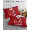 thumbnail image 2 of Valentine's Day King Pillow Cases Set of 2 - Microfiber Bed Throw Pillow Covers, Romantic Goblets Red Love Heart Bow Decorative Lumbar Pillow Cover with Envelope Closure for Sofa/Travel 20"x36", 2 of 6