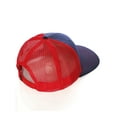 thumbnail image 4 of Structured Trucker Mesh Hat Custom Colors Letter C Initial Baseball Mid Profile (Navy Red White Red), 4 of 9