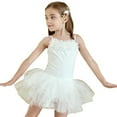 thumbnail image 2 of Ballet Leotards for Girls with Skirts Sleeveless Solid Color Tutu Dress Summer Dance Girls Gymnastics leotard White 3-4 Y, 2 of 7