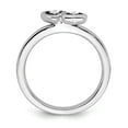 thumbnail image 2 of 925 Sterling Silver Stackable Expressions White Topaz Double Heart Ring Size: 7; for Adults and Teens; for Women and Men, 2 of 5