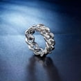 thumbnail image 2 of 9mm Cool Silver Chain Punk Band Men Women's Stainless Steel Fashion Ring Sz 7-11, 2 of 6