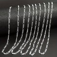 thumbnail image 3 of 5PCS 16-30inch Silver Plated Link Chain With Stamp Necklace With Lobster Clasps For Jewelry Making, 3 of 5