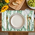 thumbnail image 4 of Green Weeping Eucalyptus Placemats Set of 8, Spring Summer Country Leaves Placemats for Dining Table, Place Mats for Kitchen Tabletop, Waterproof Wipeable Dining Table Mats Set, 4 of 9