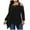 Black, variant on Women's Plus Size Sequin Tops Sparkly Cold Shoulder Square Neck Asymmetrical Hem Long Sleeve Shirts Glitter Party Blouses(Black,5X-Large)