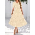 thumbnail image 4 of Vestido KIRUNDO, vestido midi floral de verano para mujer, color albaricoque, 4 of 8