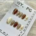 thumbnail image 5 of press on nails Purely hand-made wear-on nails Maillard short ladder nail pieces advanced stall nail stickers finished products, 5 of 9