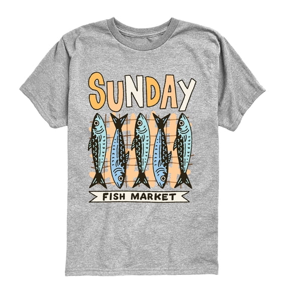 Instant Message - Sunday Fish Market Short Sleeve Graphic T-Shirt