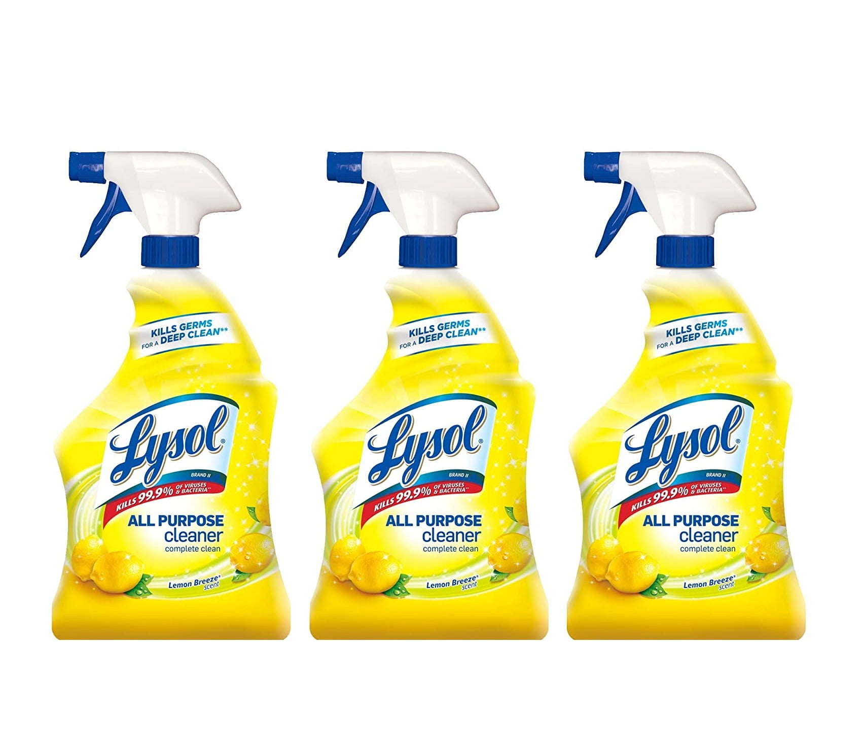 Lysol All Purpose Cleaner, Lemon Breeze Scent, 32 Fluid Ounces, 3 Pack