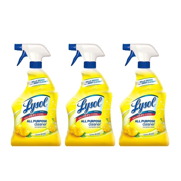 Lysol All Purpose Cleaner, Lemon Breeze Scent, 32 Fluid Ounces, 3 Pack