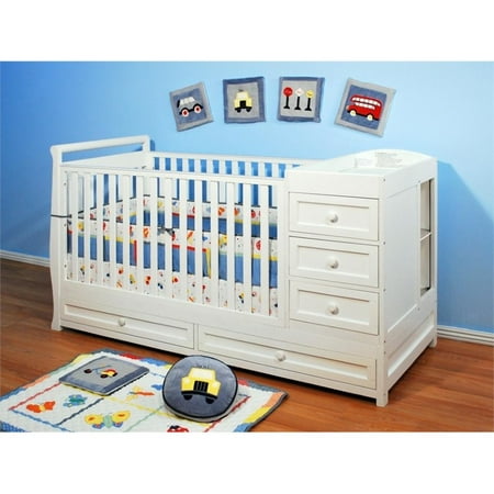 Athena Daphne 2 In 1 Convertible Crib In White Walmart Com