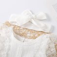 thumbnail image 3 of Gyratedream Newborn Baby Girls Cotton Lace Bow Romper Headband Outfits Set, 3 of 8