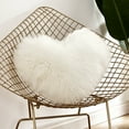 thumbnail image 4 of Oiur Throw Pillow Fuzzy Long Faux Fur Love Heart Shape Fluffy Sofa Bedroom Decoration Lumbar Back Cushion Home Supplies,Rose Red, 4 of 8
