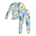 thumbnail image 4 of CPNG Girls Sleepwear Set Cute Fruit Print Crewneck Long Sleeve Top and Matching Pants Soft Comfy Loungewear 2 Piece Set, 4 of 4