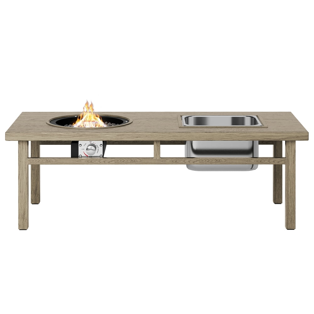 Aimee Lii Aluminum Rectangle Fire Pit Table, Gas Propane Outdoor Firepit Table for Outside Patio Garden Aimee Lii Aluminum Rectangle Fire Pit Table, Gas Propane Outdoor Firepit Table for Outside Patio Garden