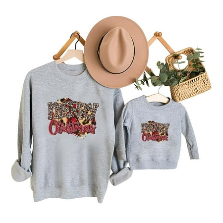 

Odeerbi Mommy And Me Matching Outfits Christmas Long Sleeves Sweatshirt Boys Girls 2024 Fashion Cute Xmas Print Tops Parent-Child Family Wear Loungewear Sleepwear Jammies for Kids