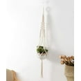 thumbnail image 4 of Plant Hanger with Hooks Crochet White Plant Hangers Boho Wall Art Decor Vintage Style Simple Minimalist (Set of 1), 4 of 8