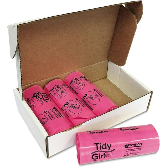 Tidy Girl Feminine Hygiene Sanitary Disposal Bags 600/Roll 4 Rolls/Carton