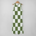 thumbnail image 6 of Green White Check Checkered Long Dress Dress for Women Women's Luxury Party Dress, 6 of 8