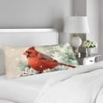 thumbnail image 2 of ABPHOTO Watercolor Winter Cardinal Bird Hand Painted Body Pillow Covers Case Protector 20x60 inch, 2 of 2