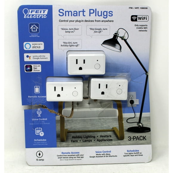 Feit Electric Wifi Smart Plug 3 Pack Work With Alexa; Siri; and Google Home
