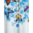 thumbnail image 3 of Talla grande Mariposa Floral Impresión Funda de campana Ombre Color Tee Rosegal Camisetas tallas grandes, 3 of 5