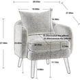 thumbnail image 2 of Tabaray Modern Accent Chair, Round Comfy Armchair, with Pillow, Wood Legs, Teddy Boucle Upholstered Side Chair for Living Room, Bedroom, Club, Hotel, Office, Waiting Room, Orange, 2 of 17