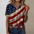 thumbnail image 2 of MEICHEN Women's Summer Printed Tops Short Sleeves Blouse Tops Women's Blouse Short Sleeve T Shirt V Neck T Shirt, 2 of 6