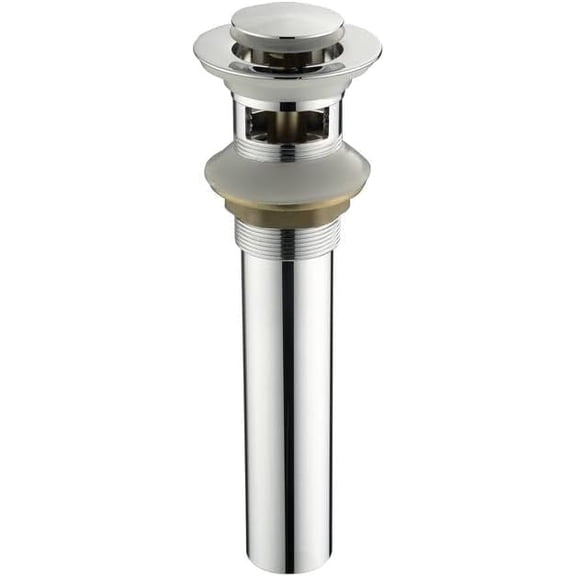 Pop Up DrainPolished Chrome Pop Up Sink Drain Without Overflow, Bathroom Faucet Vessel Vanity Sink Drain Stopper, Anti Clogging
