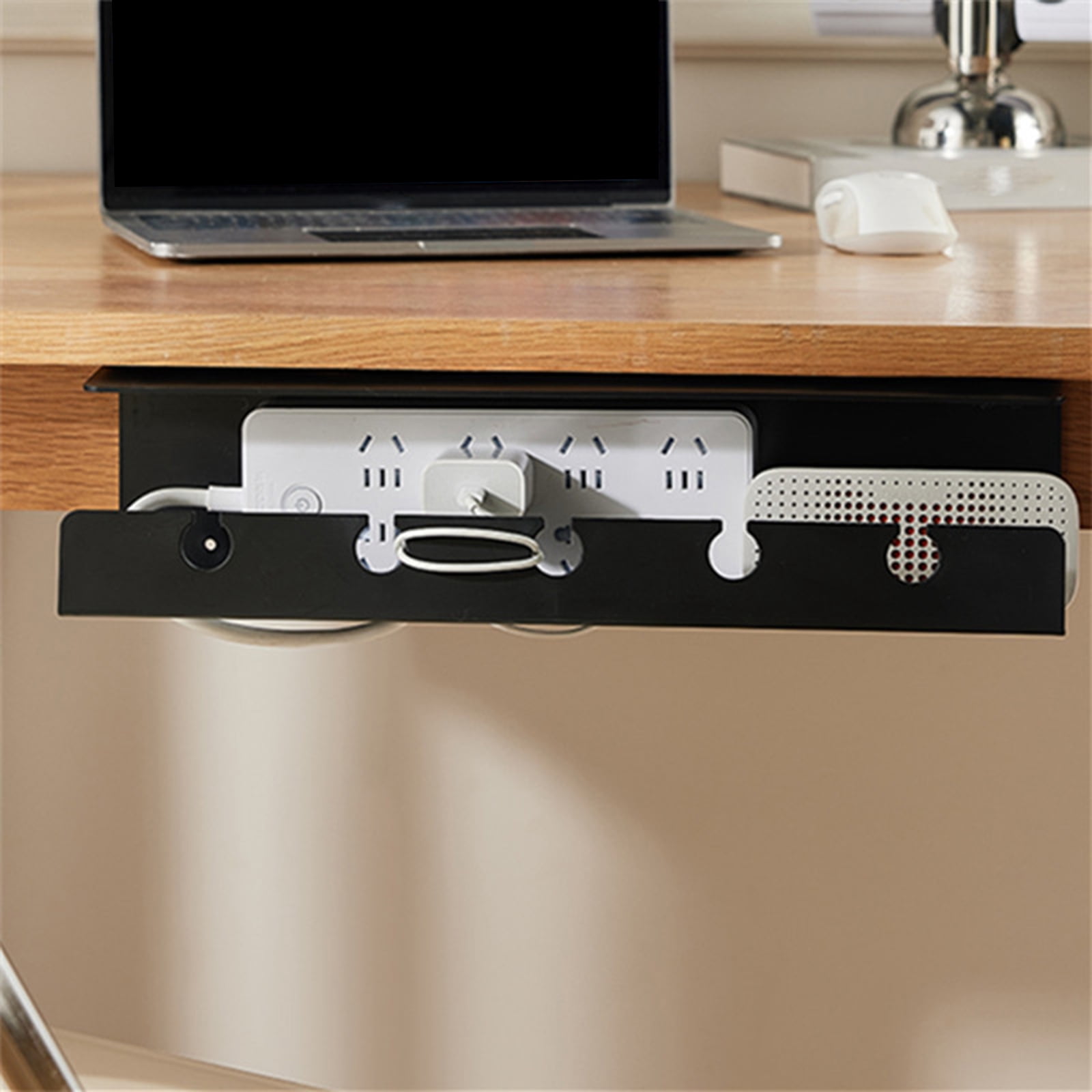 Under Desk Cable Management Tray, Not Drill Iron Desk Cable Organizers, Wire Management Tray Cable Management Rack