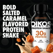 Oikos Protein Shake, Shelf Stable, Salted Caramel, 30g Protein, 12 fl oz, 4 Count Bottles