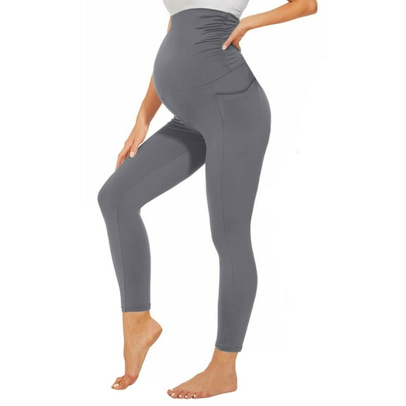 Women's High Waist Yoga Pants 23.04.23 Nine Pocket Maternity Pants High Waist Slim Belly Pants Sports Fitness Maternity Yoga Pants Workout Running Leggings for Women