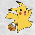 thumbnail image 2 of Men's Pokemon Halloween Trick-or-Treating Pikachu Baseball Graphic Tee White/Black Small, 2 of 4