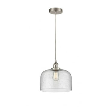 616-1PH-BB-G72-L-Innovations Lighting-Bell - 1 Light Mini Pendant In Industrial Style-11.75 Inches Tall and 12 Inches Wide-Brushed Brass Finish-Clear