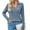 Blue, variant on Women's Fashion Pullover Knitted Ribbed Shirts Long Sleeve V-Neck Blouse Tops Casual Fall Clothes for Women 2025 Khaki S