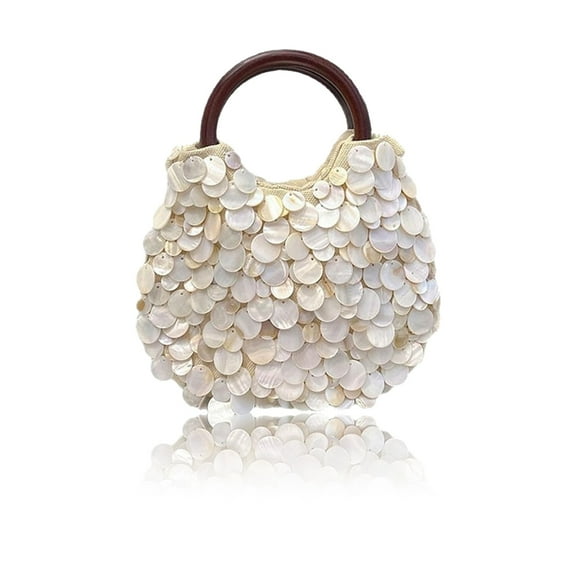 AOOOWER Top Handle Handbag Hoboes Bag Shell Beaded Hoboes Bag Ladies Evening Bag Gifts