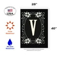 thumbnail image 3 of Toland Home Garden Classic Monogram-V Personalized Flower Flag Double Sided 28x40 Inch, 3 of 5