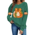 thumbnail image 5 of Enjoytime Halloween Crew Neck Sweatshirts Women Pumpkin Print Long Sleeve Pullover Tops Fall Fashion Lightweight Casual Sweatshirt, 5 of 7